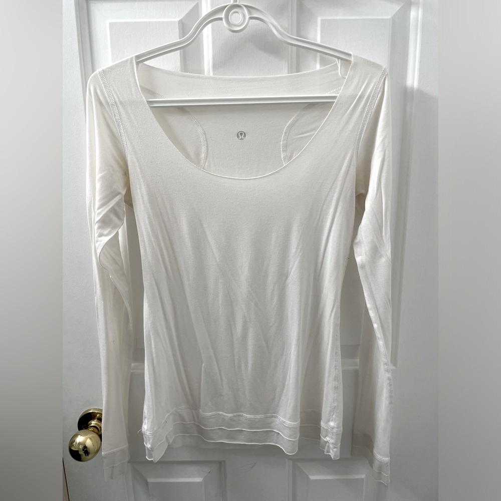 Lululemon white light weight long sleeve top